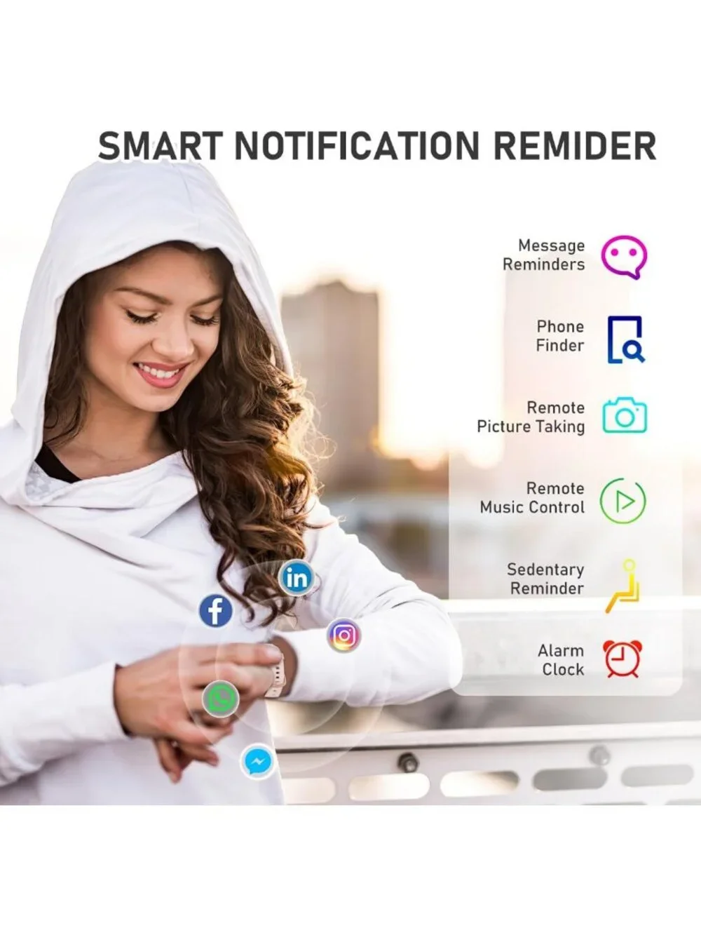 Waterproof Fitness Tracker for Heart Rate, Blood Pressure & Calories - AMOLED